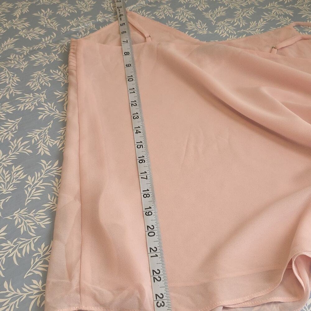 Women Sz S Pink Feminine Dainty Fairy Y2K Flowy Pleats Lined Camisole Top - Picture 8 of 9